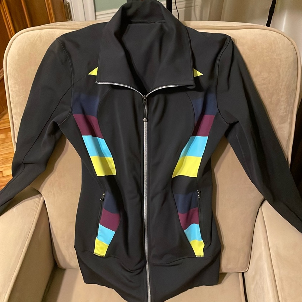 Lululemon black jacket with accent colors. Size 12. Beautiful jacket!